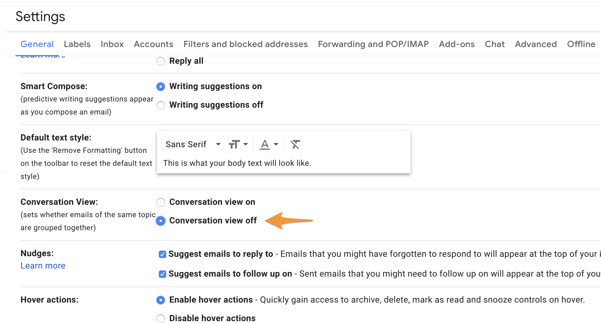 Change the inbox view from conversation-view to mail-view – RealConnections